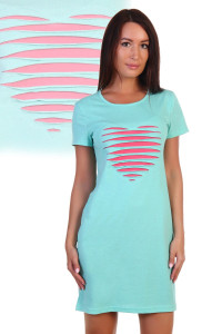 Сорочка женская №18101 кулирка (последний размер) ментол 44,52