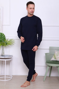 Костюм двойка мужской №1056 футер 2-х нитка с начесом (последний размер) синий 48