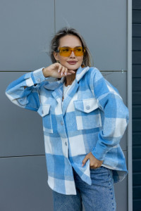 Рубашка женская РЖК-01 смесовая ткань (последний размер) голубой 56-58