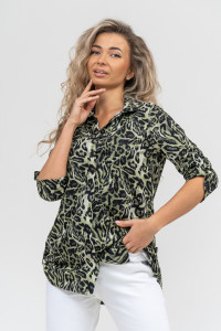 Рубашка женская №36872 кулирка (последний размер) зеленый 46,56