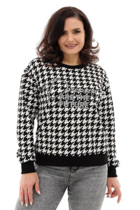 Свитшот женский №88524 футер 2-х нитка (последний размер) черный 46