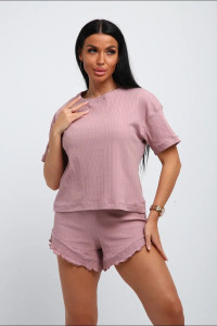 Костюм двойка женский №150 кулирка с лайкрой (р-ры: 44-58) розовый