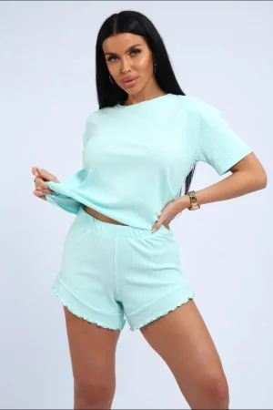 Костюм двойка женский №150 кулирка с лайкрой (р-ры: 44-58) мятный