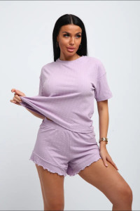 Костюм двойка женский №150 кулирка с лайкрой (р-ры: 44-58) сирень