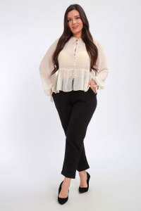 Брюки женские №85041 футер 2-х нитка (р-ры: 48-62) черный