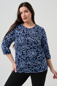 Блузка женская №21621 кулирка (р-ры: 48-62) синий