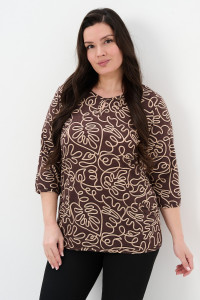 Блузка женская №21621 кулирка (р-ры: 48-62) коричневый