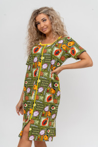 Халат женский №37007 кулирка (р-ры: 48-58) хаки