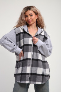 Рубашка-толстовка женская РТЖКК-01 смесовая ткань (р-ры: 48-58) серый