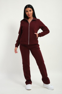 Костюм двойка женский М-20 дабл фейс (р-ры: 46-60) бордовый