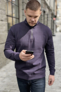 Джемпер мужской №52723 футер 2-х нитка (р-ры: 46-60) фиолетовый