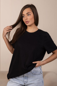 Футболка женская 1905/1 кулирка с лайкрой (р-ры: 48-62) черный