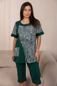 Костюм двойка женский 2143 кулирка (р-ры: 48-62) зеленый