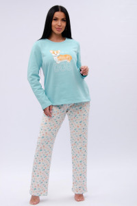 Пижама женская "Виктория" футер 2-х нитка с начёсом (р-ры: 44-54)