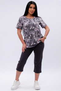 Костюм двойка женский "Азалия" кулирка (р-ры: 48-60) серый