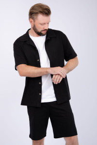 Костюм двойка мужской "Бриони" кулирка (р-ры: 48-58) черный