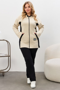 Костюм двойка женский №2146/3 футер 2-х нитка (р-ры: 48-58) молочный