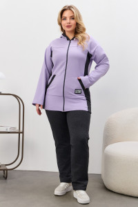 Костюм двойка женский №2146/2 футер 2-х нитка (р-ры: 48-58) сиреневый