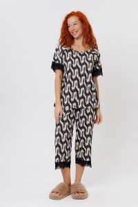 Пижама женская 1866/1 кулирка (р-ры: 46-56) черный