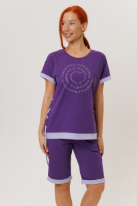 Костюм двойка женский №2150/2 кулирка с лайкрой (р-ры: 48-58) фиолетовый