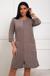 Халат женский 01075 махра (р-ры: 46-58) капучино