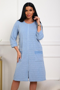 Халат женский 01075 махра (р-ры: 46-58) голубой