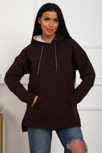 Толстовка женская 01074 футер с лайкрой (р-ры: 46-58) шоколадный