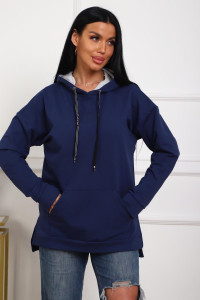 Толстовка женская 01074 футер с лайкрой (р-ры: 46-58) индиго