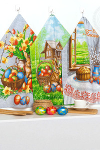 Набор кухонный из 3-х полотенец рогожка "Околица"