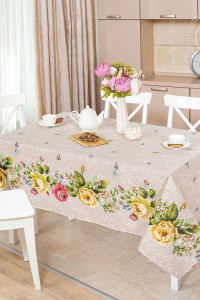 Скатерть из рогожки "Пионы"
