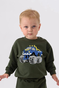 Свитшот детский 2378-Фут "Футер" футер 2-х нитка (р-ры: 80-110) машинка зеленый