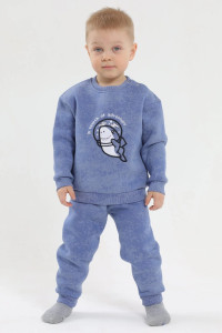 Свитшот детский 2398-Фут "Футер" футер 3-х нитка с начёсом (р-ры: 80-110) акула индиго