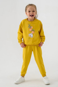 Брюки детские 2380-Фут "Футер" футер 2-х нитка (р-ры: 80-110) желтый