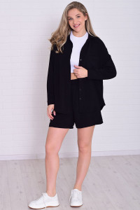 Костюм двойка женский 5351ж костюмная ткань (р-ры: 42-56) черный