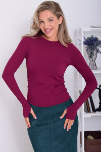 Лонгслив женский 6227б лапша (р-ры: 38-44) фиолетовый