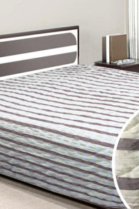 Покрывало двухстороннее жатый микрофайбер "Полоска баклажановая" (последний размер) 200х220