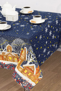 Скатерть из рогожки "Полночь" (последний размер) 180х145