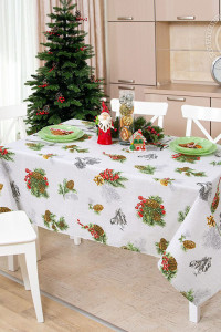 Скатерть из рогожки "Серебряный звон" (последний размер) 260х145