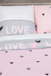 Наволочка бязь "Гламур" (последний размер) серый-розовый 70х70 (2 шт.) 