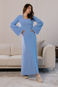 Платье женское ПТЛ-343 5012 лапша (последний размер) голубой 50-52
