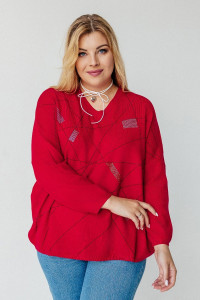 Джемпер женский ДЖВ-03 трикотаж (последний размер) красный 60-68