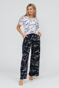 Костюм двойка женский К-055 кулирка (последний размер) черный 46,48,50