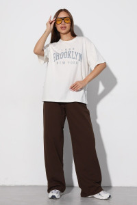 Брюки женские Б-02 футер 2-х нитка (р-ры: XS-L) шоколадный