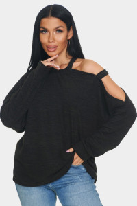 Джемпер женский "Пэрис" ангора-софт (р-ры: 46-64) черный