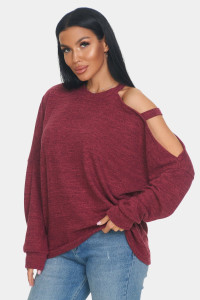 Джемпер женский "Пэрис" ангора-софт (р-ры: 46-64) бордовый