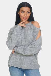 Джемпер женский "Пэрис" ангора-софт (р-ры: 46-64) серый
