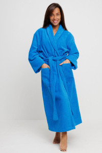 Халат женский махровый (р-ры: 42-60) Blue