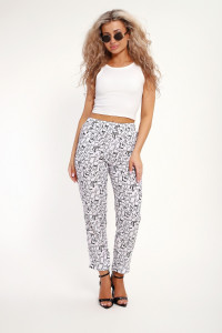 Брюки женские №32831 штапель (р-ры: 48-58) черно-белый