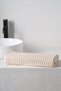 Полотенце вафельное "Ночь нежна" светло-бежевый