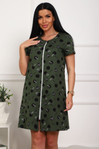 Халат женский №130т/1 кулирка (р-ры: 42-50) зеленый-черный